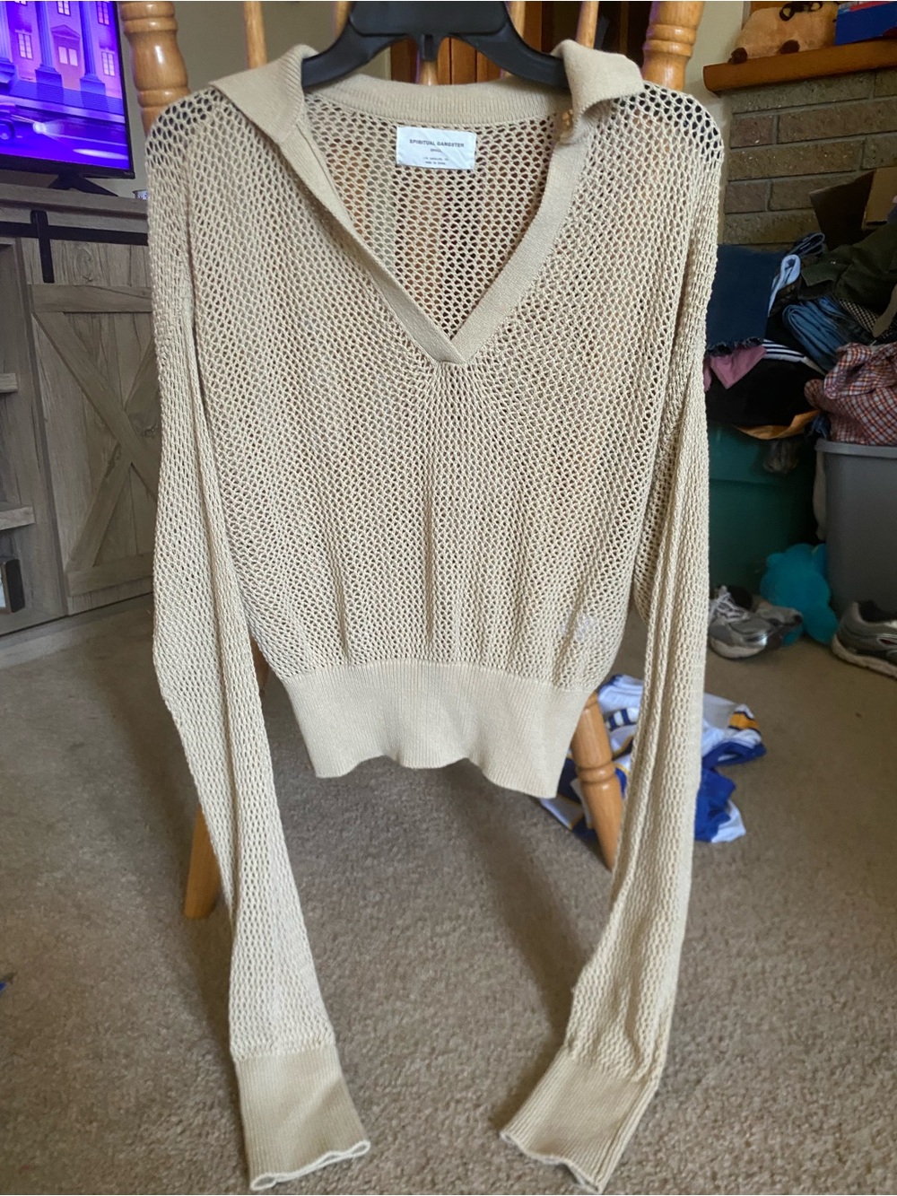 Spiritual Gangster Mona Crochet Top Palo Santo S Boho Open Pullover